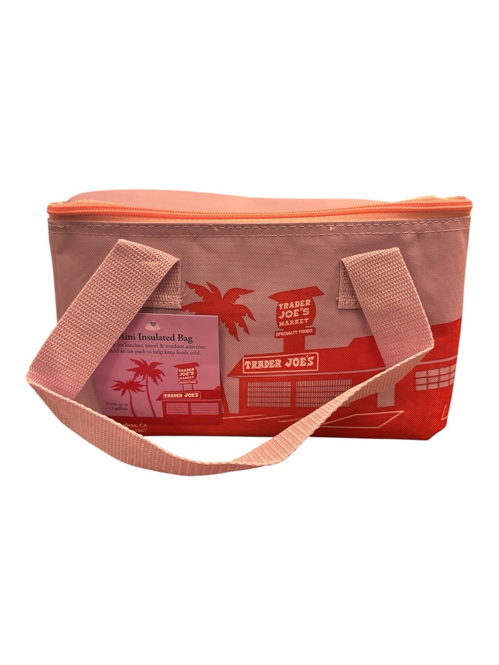 Lavender & Coral Mini Insulated Lunch or Cosmetic Bag